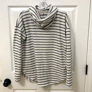 Loft waffle knit funnel neck lightweight sweater